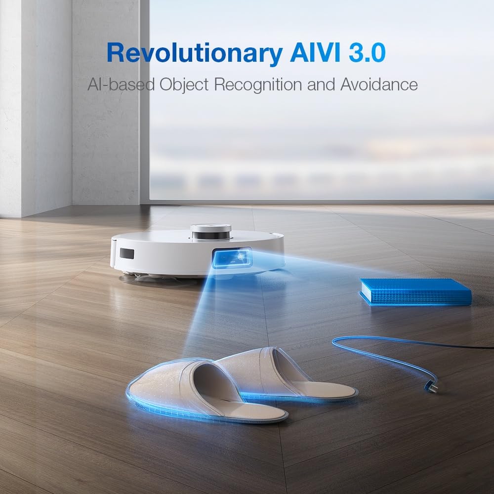 ECOVACS DEEBOT T10, Robot Aspirador con Mopas vibratorias (OZMO Pro 3.0), 3000Pa, reconocimiento de obstáculos con IA (AIVI 3.0), mapeo 3D, batería de 5200 mAh, Asistente de Voz YIKO