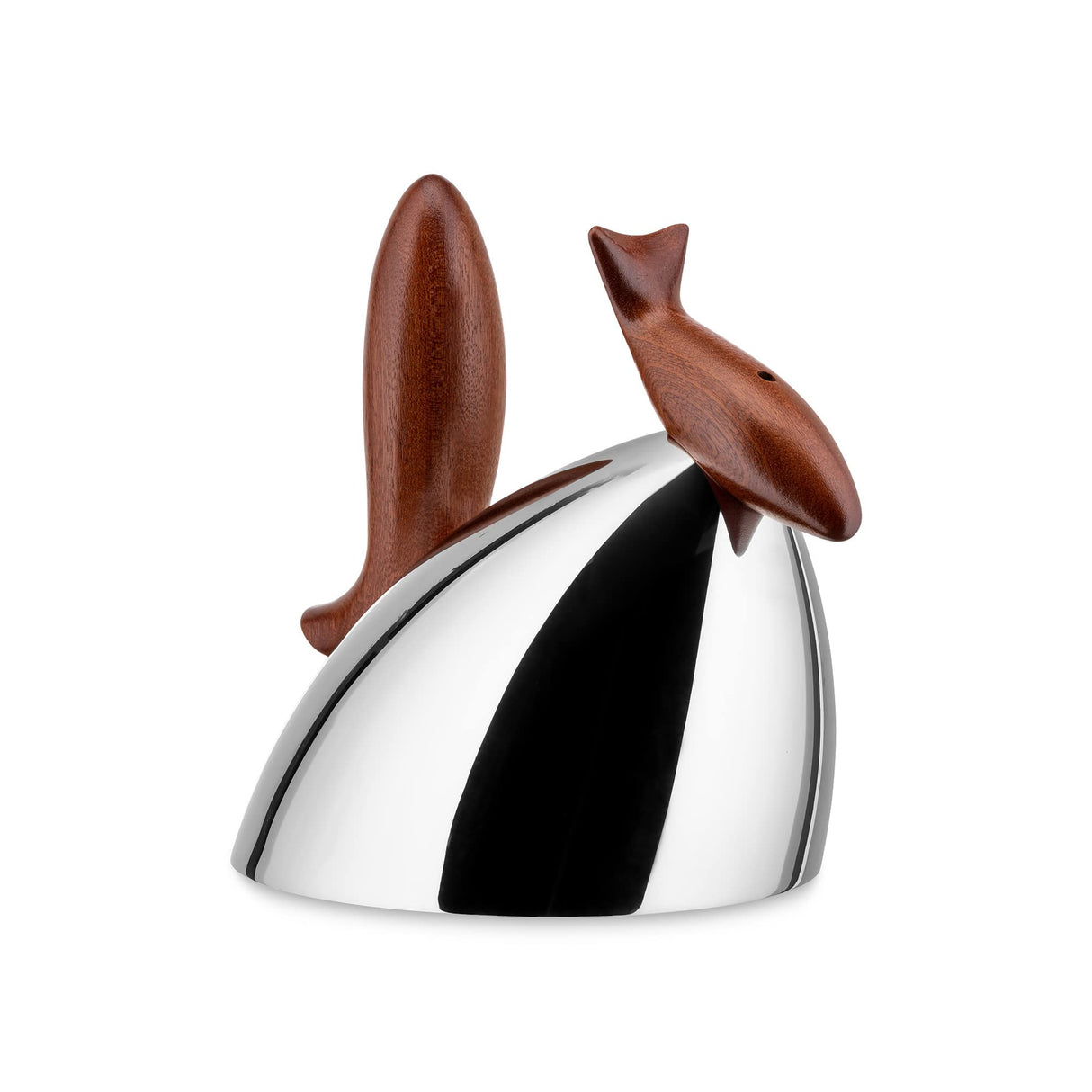 Alessi 'Frank Gehry' Pito - Tetera de Agua de 1.9 Cuartos de galón, Mango de Madera con Acero Inoxidable