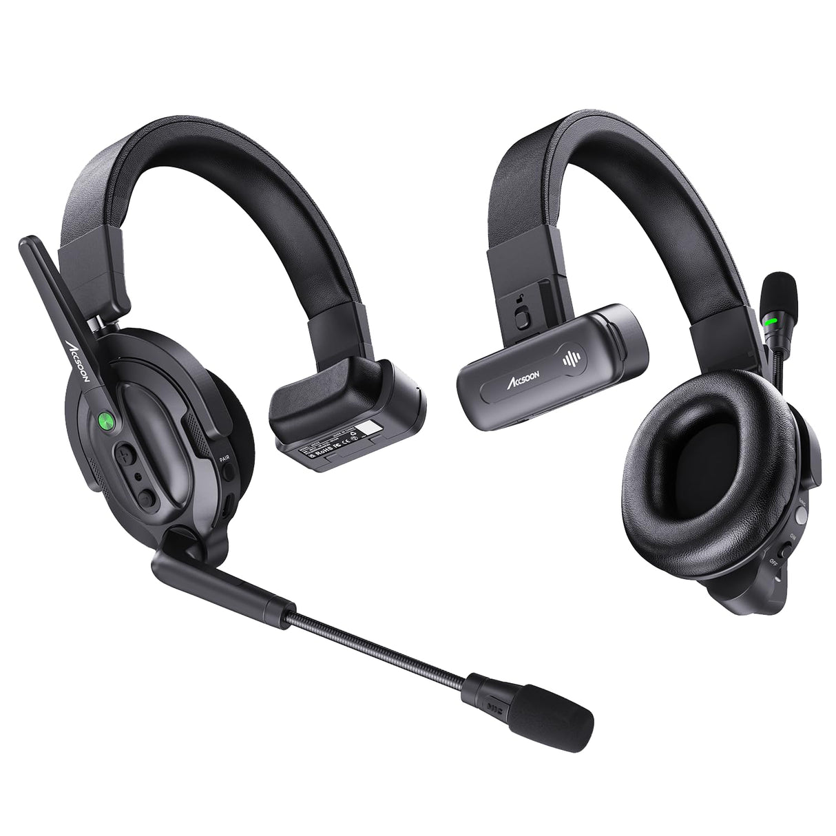 Accsoon - CoMo - Incluye un Auricular anfitrión y Ocho Auriculares remotos - Diseño ergonómico - Alcance de 400 Metros
