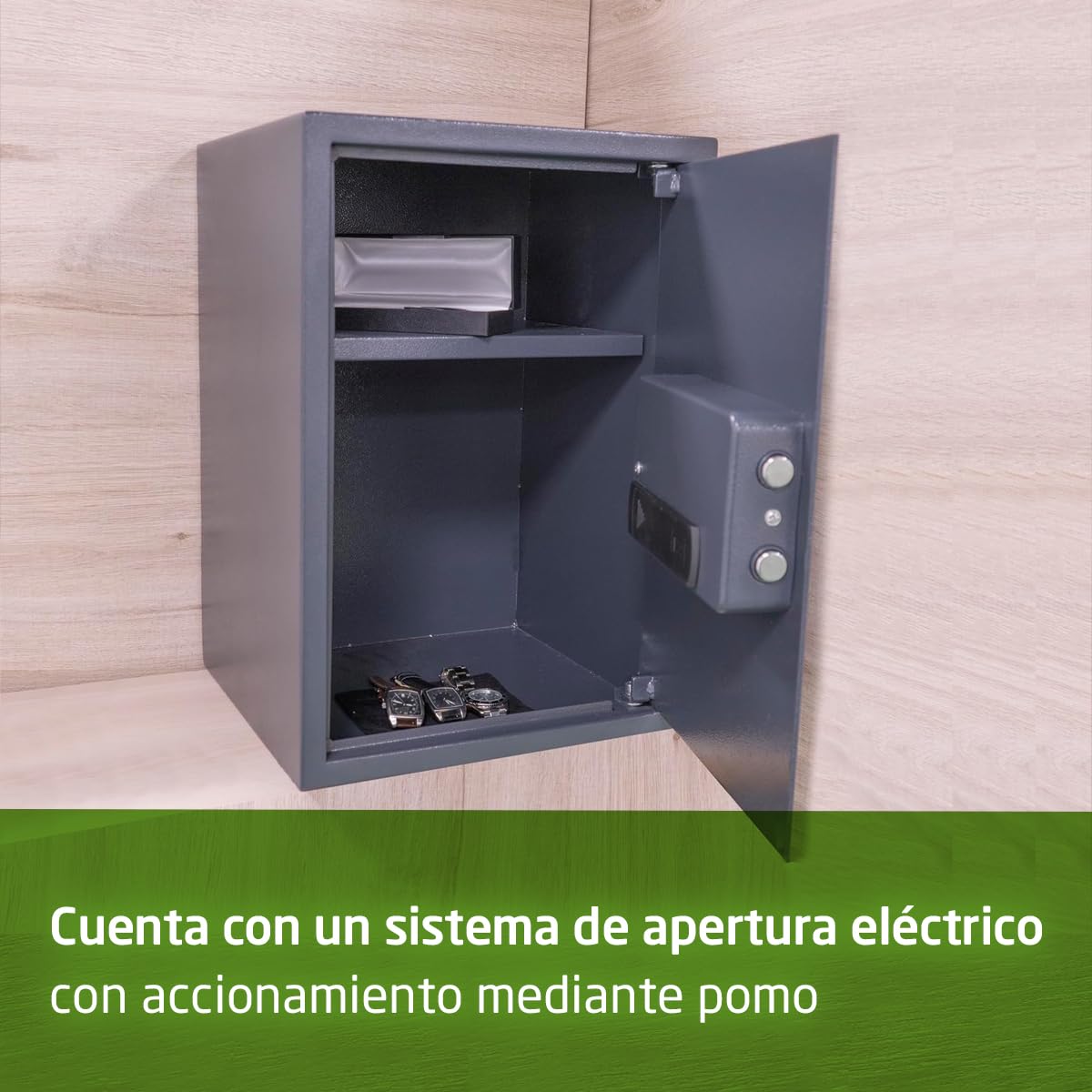 Amig - Caja Fuerte con Código - Caja de Seguridad de Sobreponer - Acero - Camuflada - Ideal para Casa - Protección de Dinero y Joyas de valor - 50 x 31 x 35 cm