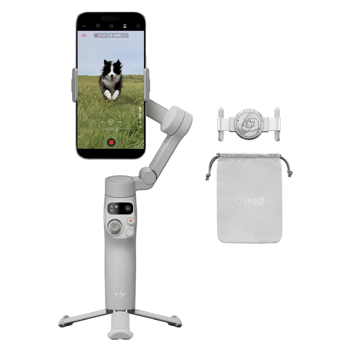 Estabilizador DJI Osmo Mobile 7 para iPhone, Android, Trípode integrado, Ultraligero, Estabilizador de teléfono de 3 ejes, ActiveTrack 7.0, ShotGuides, Edición con un toque, 10 horas de uso
