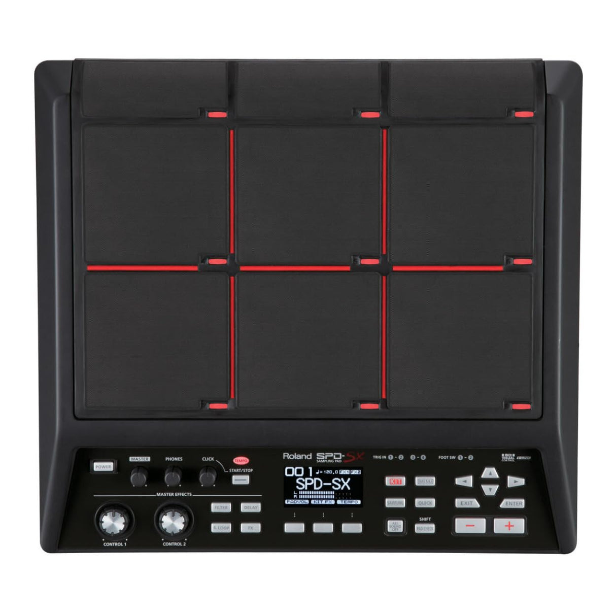 Pad de sampleo de percusión Roland SPD-SX — Exclusivo concepto de pad de sampleo, 4 GB de memoria interna, negro