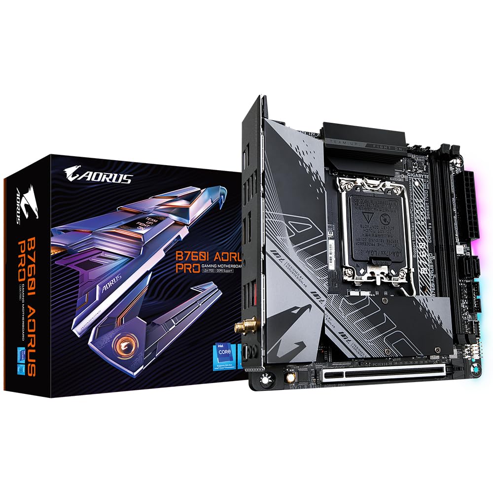 GIGABYTE B760I AORUS Pro Placa Base - Soporta CPUs Intel Core de 14ª generación, VRM Digital de 8+1+1 Fases, hasta 8000MHz DDR5 (OC), 2xPCIe 4.0 M.2, Wi-Fi 6E, LAN de 2.5GbE, USB 3.2 Gen 2