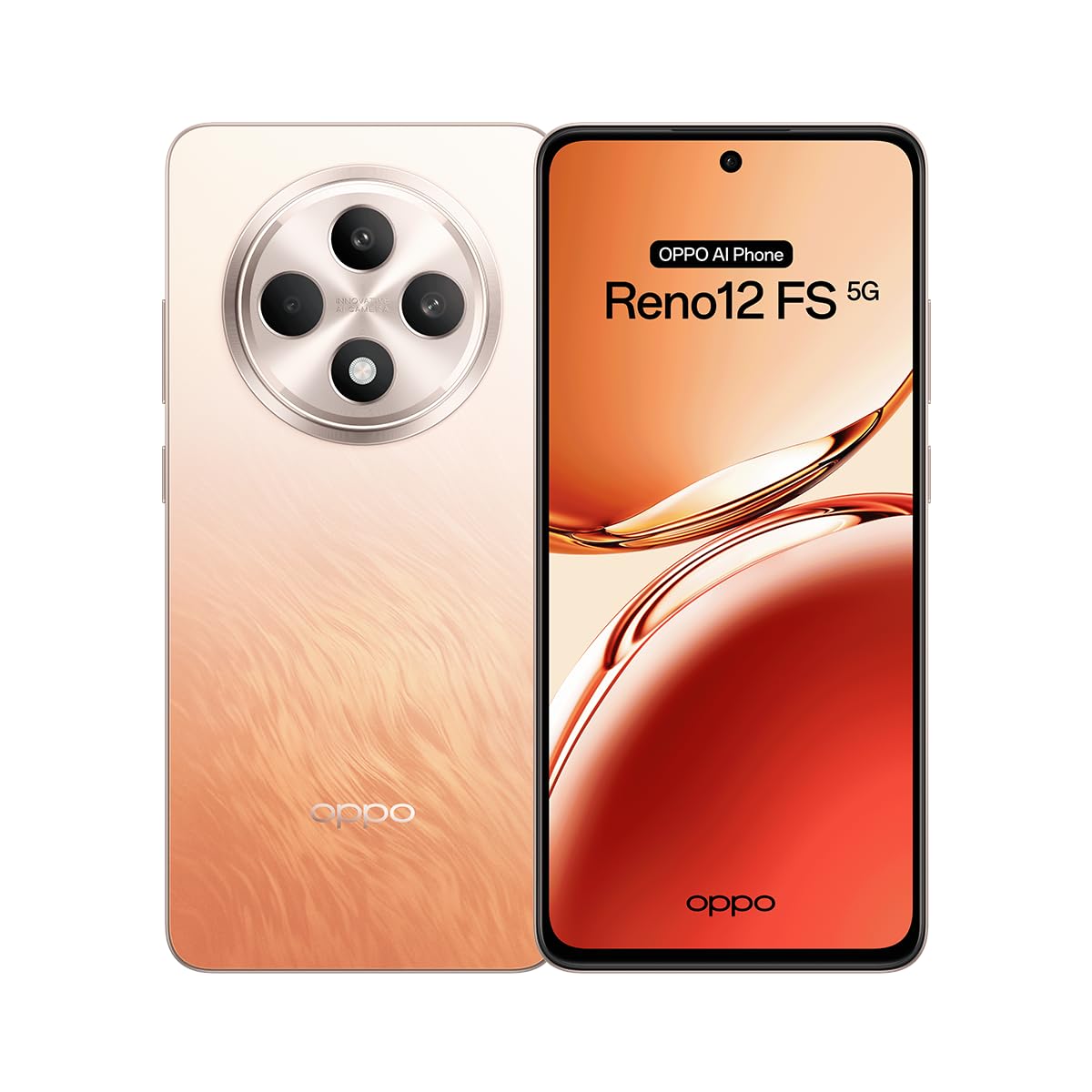 OPPO Reno12FS 5G - Smartphone Libre con IA, 24GB (12GB+12GB) 512GB, Pantalla 2.5D AMOLED 6.7", Cámara 50+8+32 MP, Android, IP64, Batería 5000mAh, Carga Rápida 45W - Amber Orange
