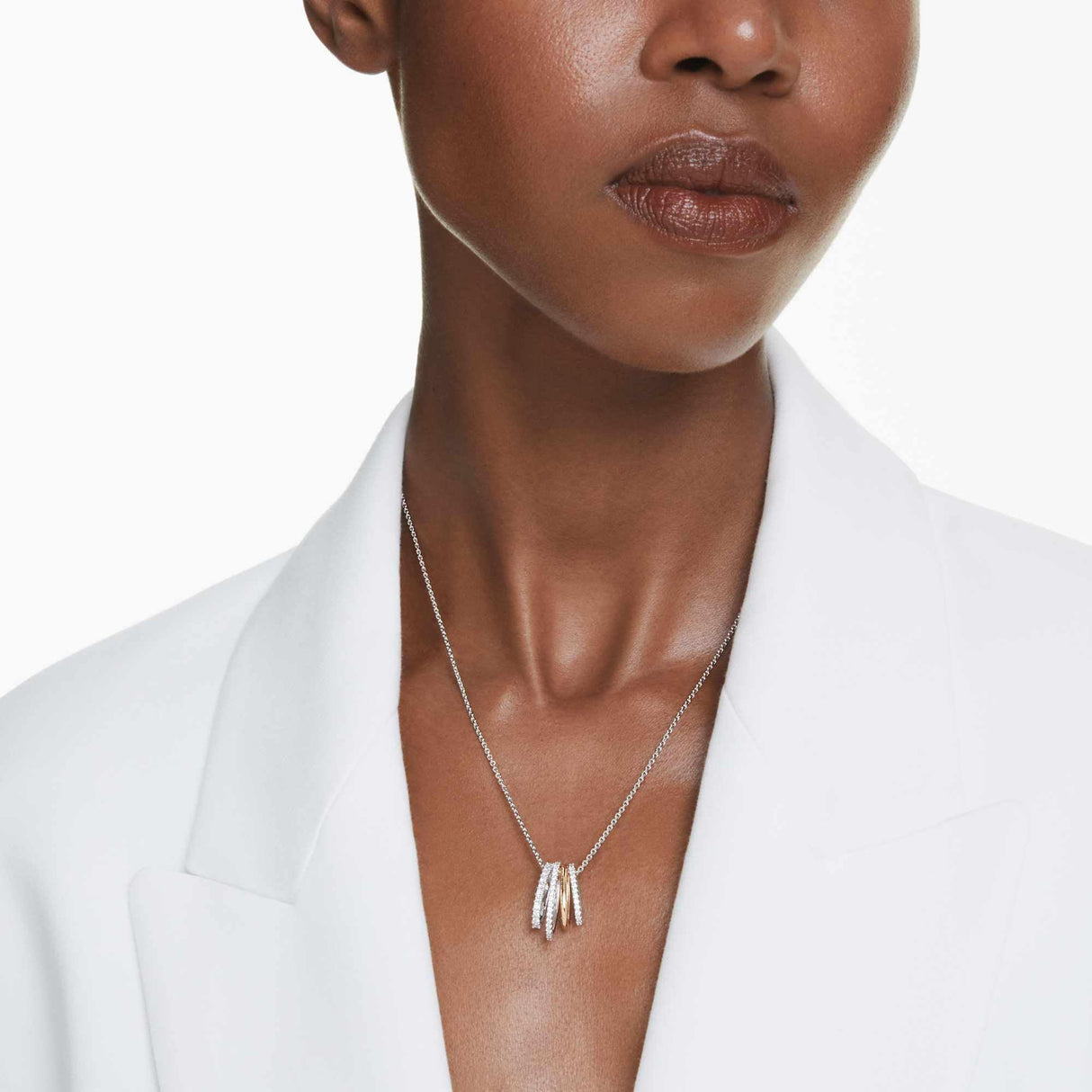 Swarovski Colgante Hyperbola, Tallas mixtas, Blanco, Combinación de acabados metálicos