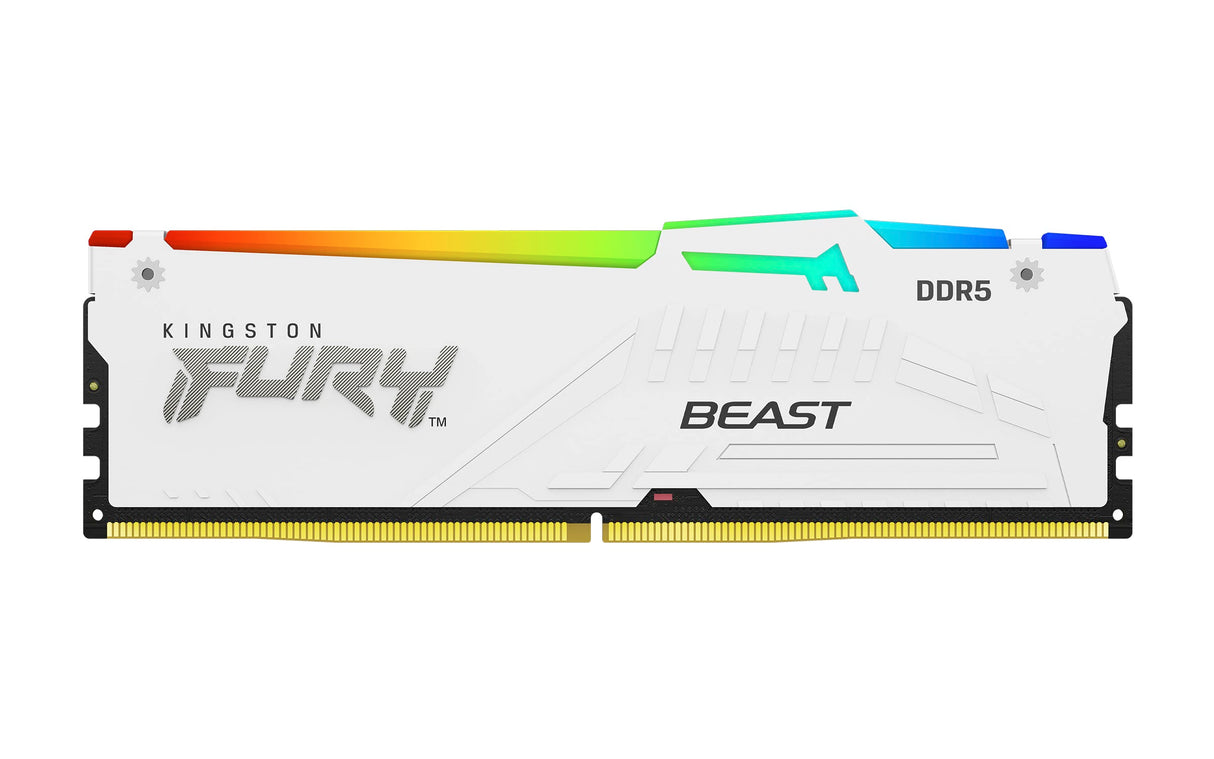 Kingston FURY Beast Blanco RGB XMP 128GB 5600MT/s DDR5 CL40 DIMM Memoria gamer para Ordenadores de sobremesa Kit de 4 - KF556C40BWAK4-128