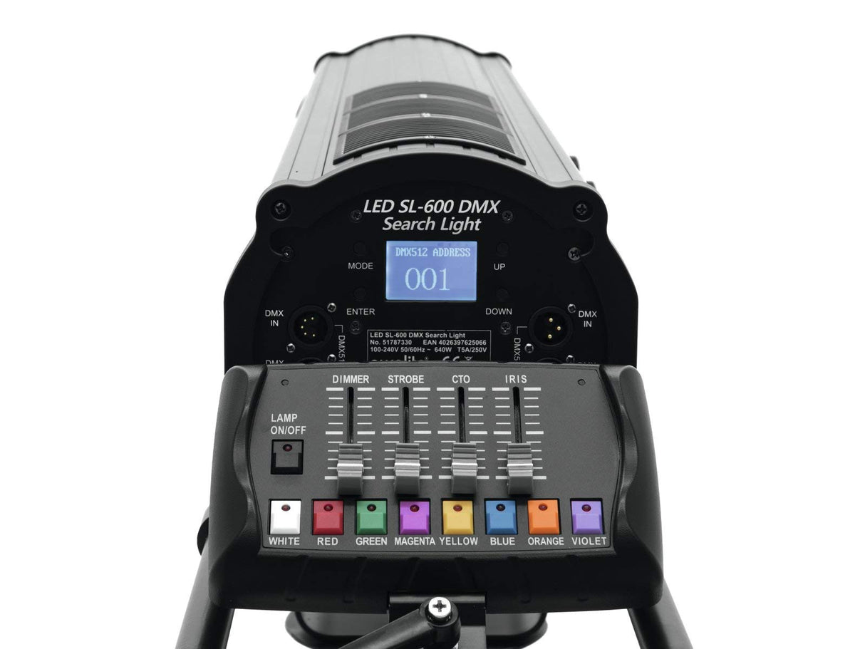 EUROLITE 9639397625066-Luz LED SL-600 DMX Search Light, Negro