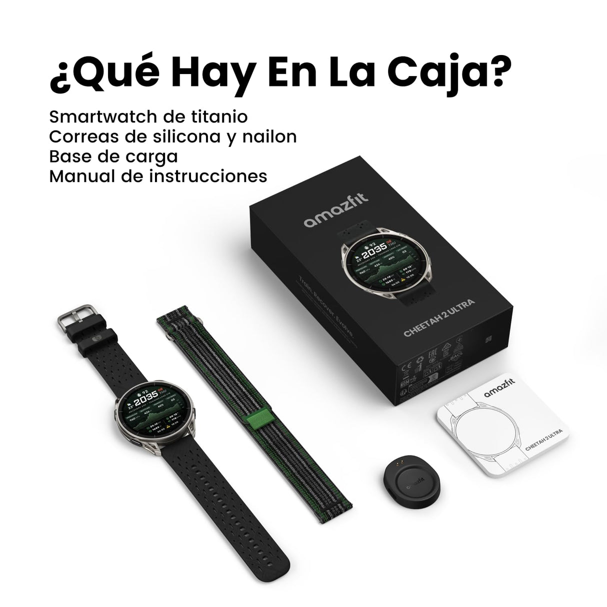 Amazfit Cheetah 2 Ultra Reloj Inteligente GPS 47mm, Cristal Zafiro, Caja Titanio, Batería 30 días, Linterna, Almacenamiento 64 GB, NFC, Mapas,+180 deportes y HYROX, Smartwatch para Android e iPhone