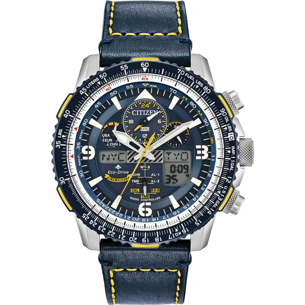 Citizen Reloj Analógico-Digital para Hombres de Energía Solar con Correa en Cuero JY8078-01L
