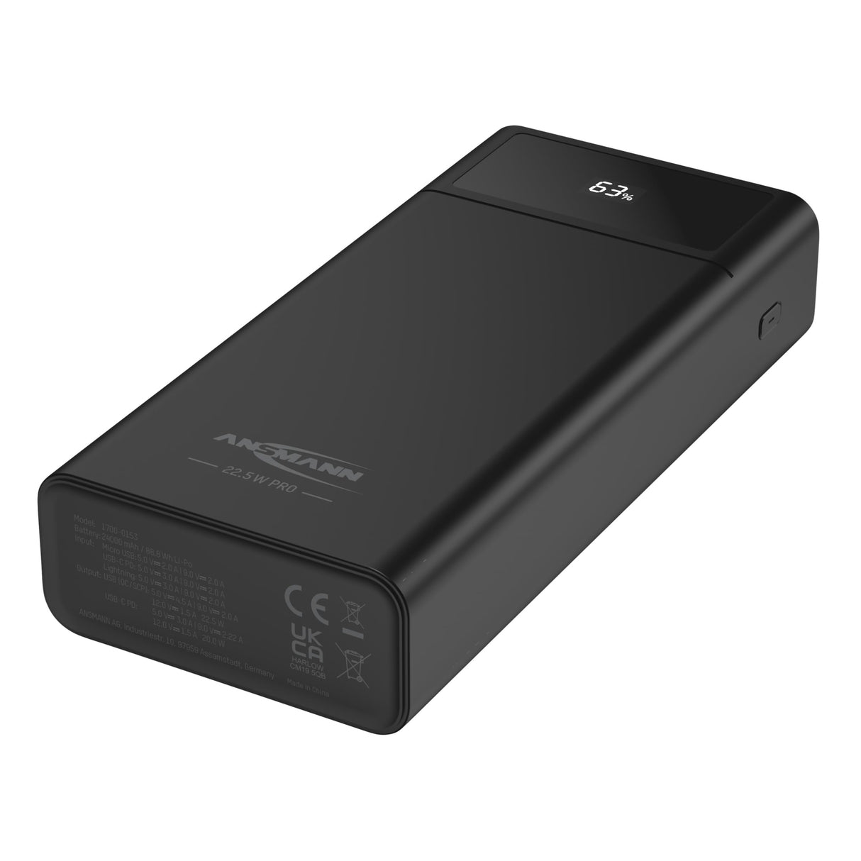 Ansmann PB322PD Powerbank 24000 mAh LiPo USB-A USB-C Schwarz (1700-0153) Marca