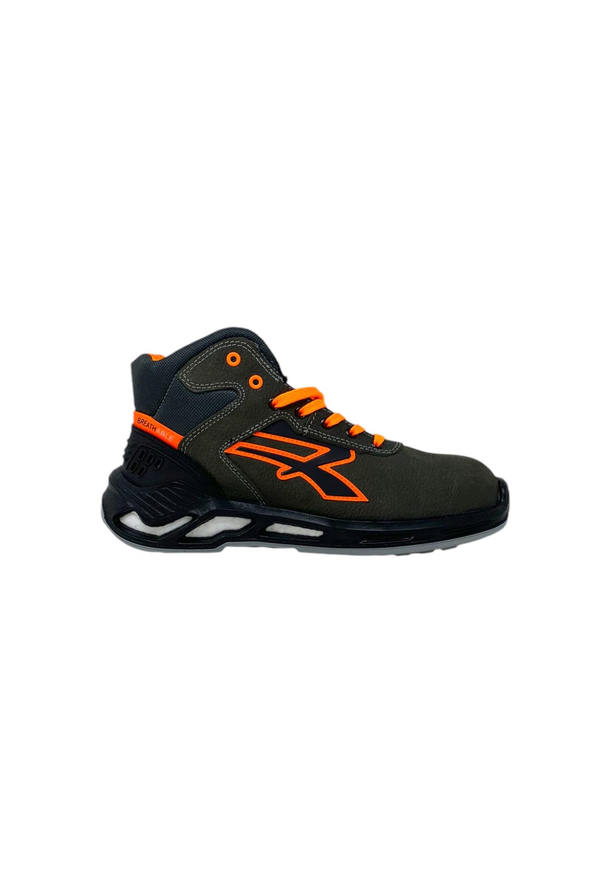 U Power - Baskets de sécurité hautes Avec renfort Anti-Shock Jordan - Usage général - ESD S3 Ci SRC 42 Gris/Orange