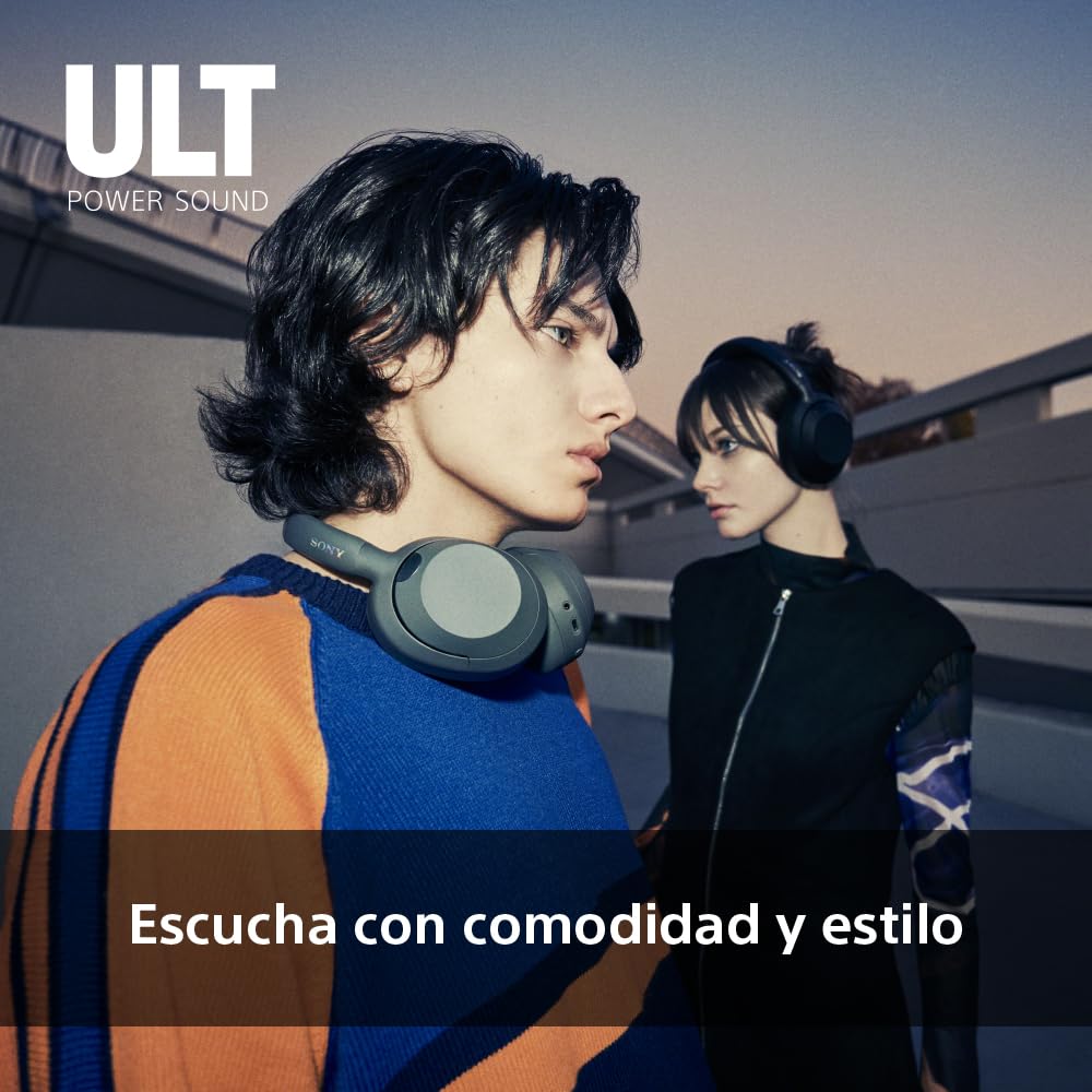 Sony ULT Wear, Auriculares inalámbricos Bluetooth con ULT Power Sound, Ultimate Deep Bass, Noise Cancelling, Calidad de Llamada nítida, hasta 30 Horas de autonomía de la batería, iOS y Android, Negro