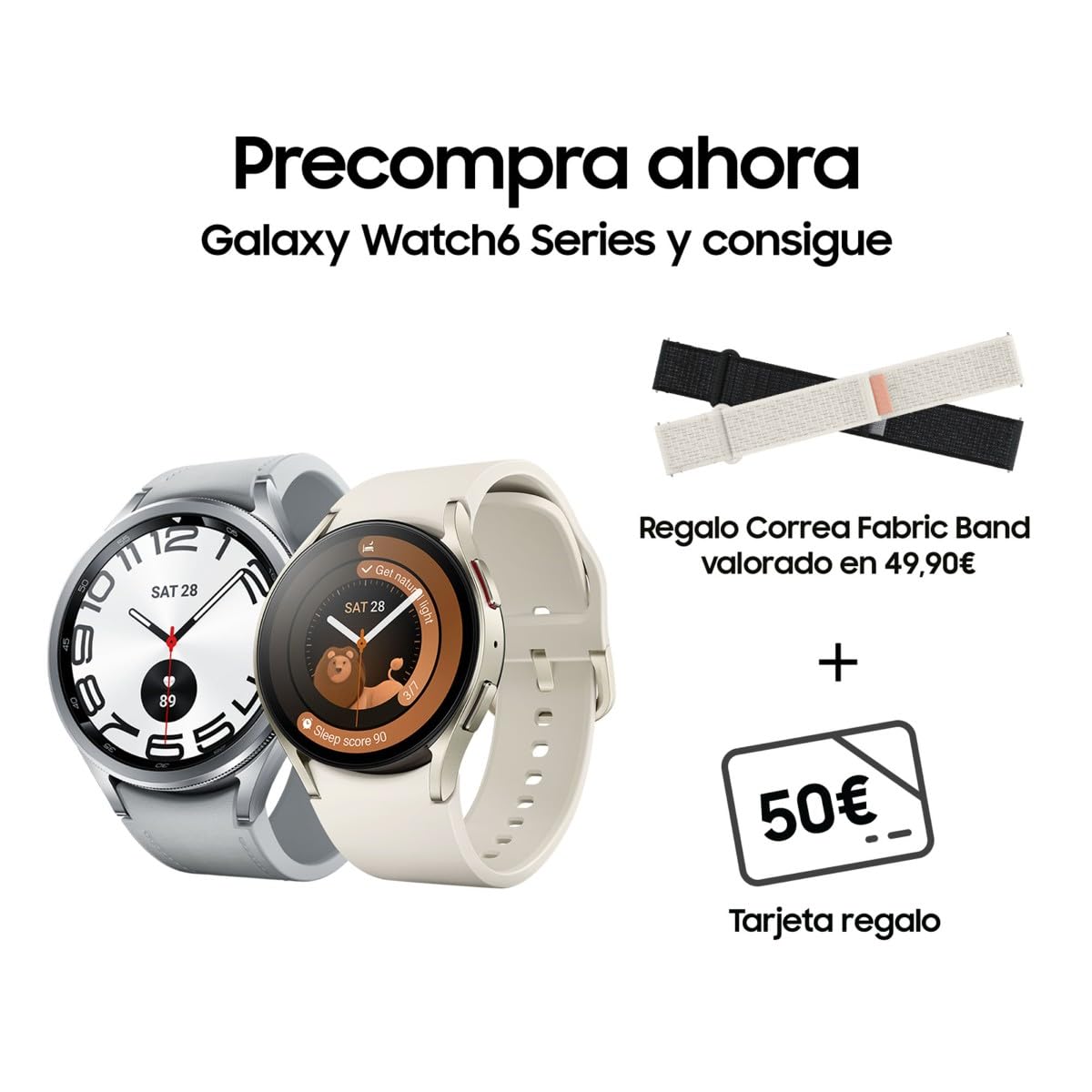 Samsung Galaxy Watch6 4G LTE, 40 mm + Correa de recambio - Smartwatch, Control de Salud, Seguimiento Deportivo, Negro (Versión Española)