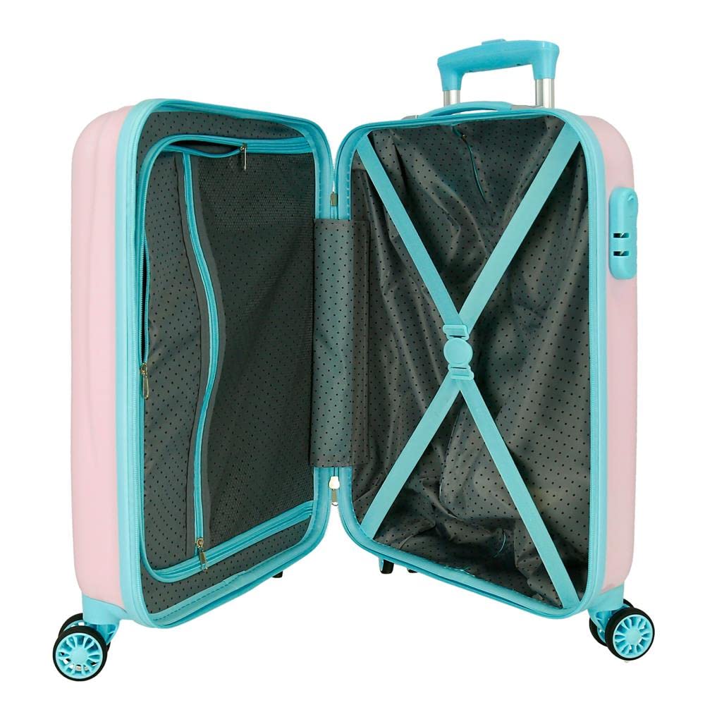 Disney Minnie Florals Maleta de cabina Rosa 38x55x20 cms Rígida ABS Cierre de combinación lateral 34L 2 kgs 4 Ruedas dobles Equipaje de Mano