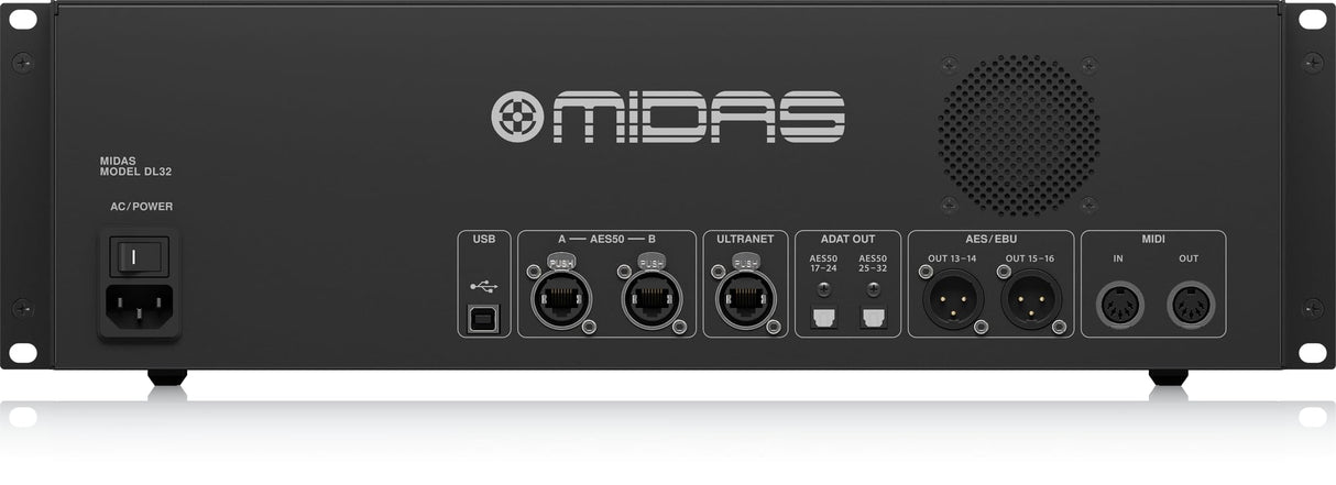 Midas DL32 Caja de escenario de 32 entradas, 16 salidas con 32 preamplificadores de micrófono Midas, interfaces ULTRANET y ADAT