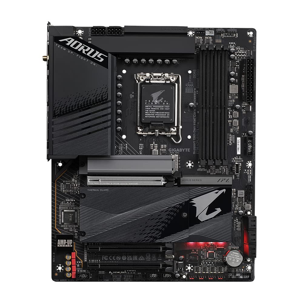 GIGABYTE Z790 AORUS Elite AX Placa Base - Soporta CPUs Intel Core de 14ª generación, 16*+2+1 Fases de VRM Digital, hasta 7600MHz DDR5 (OC), 4xPCIe 4.0 M.2, Wi-Fi 6E, LAN de 2.5GbE, USB 3.2 Gen 2x2