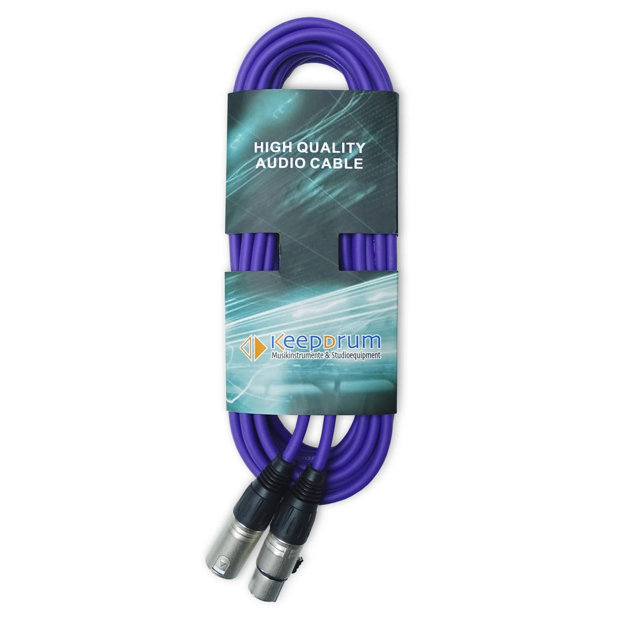 keepdrum mc001xx-10m-pu - Cable de micrófono XLR (3 pines, 10 m, 4 unidades), color lila