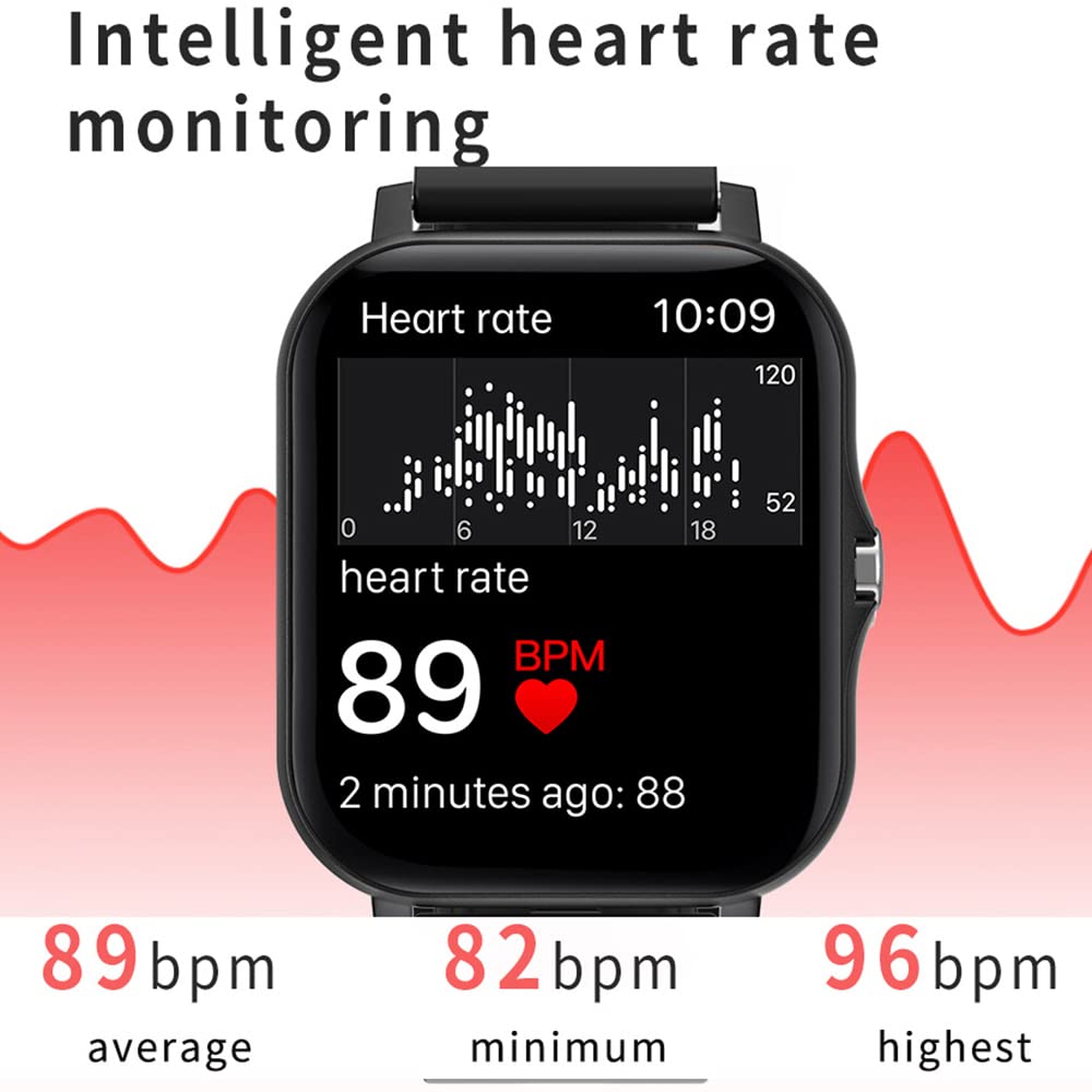 MAMESO Smartwatch, Fitness Tracker Watch HD Pantalla táctil, Smart Watch con podómetro/Sueño/Monitor de frecuencia cardíaca/Sport Fitness Tracker para Android/iOS (Gris, P8)