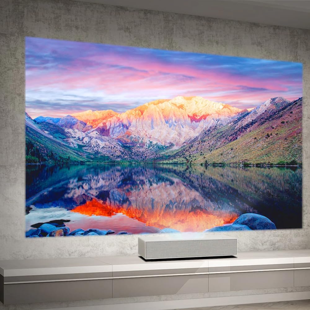 LG HU85LS - Proyector 4K, CineBeam, SmartTV, webOS 4.5, hasta 120 Pulgadas, Fuente Láser 3 Canales, 2.700 lúmenes, 3840 x 2160px, Dolby Surround Audio, Blanco