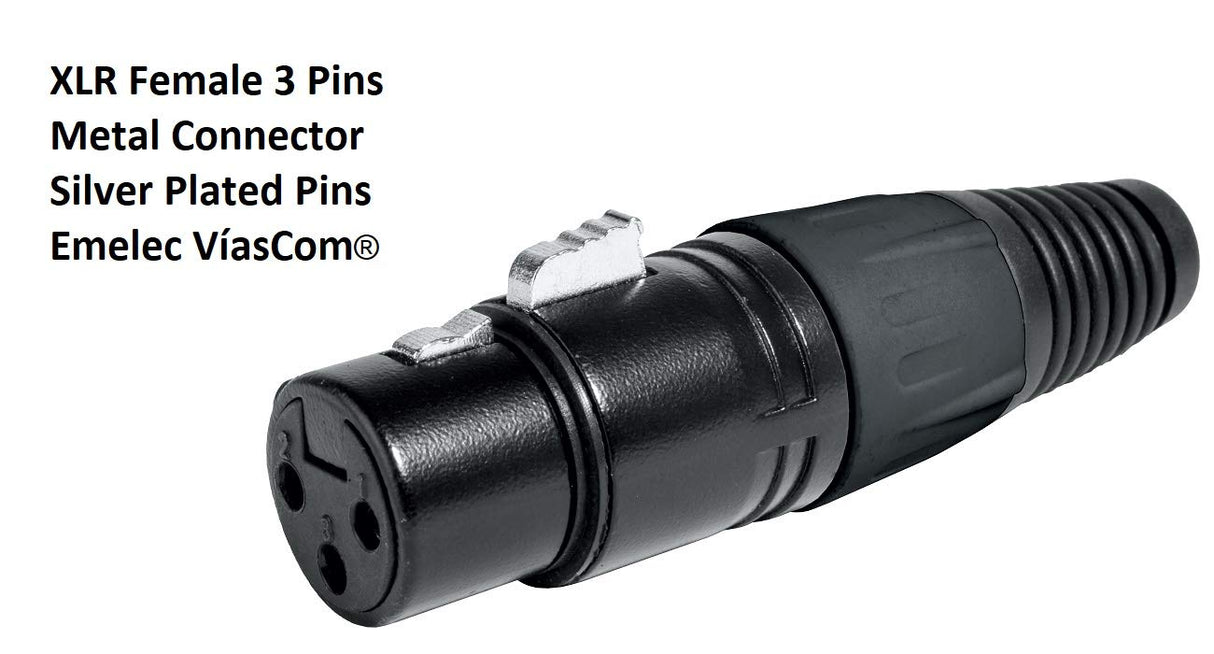 Emelec VíasCom R-DMX3-2110/050 – 50m Cable Balanceado Digital DMX 110Ω OFC 2x0,22mm² montado en Portacables con XLR 3 pines – Color Azul Noche – PVC Muy Flexible