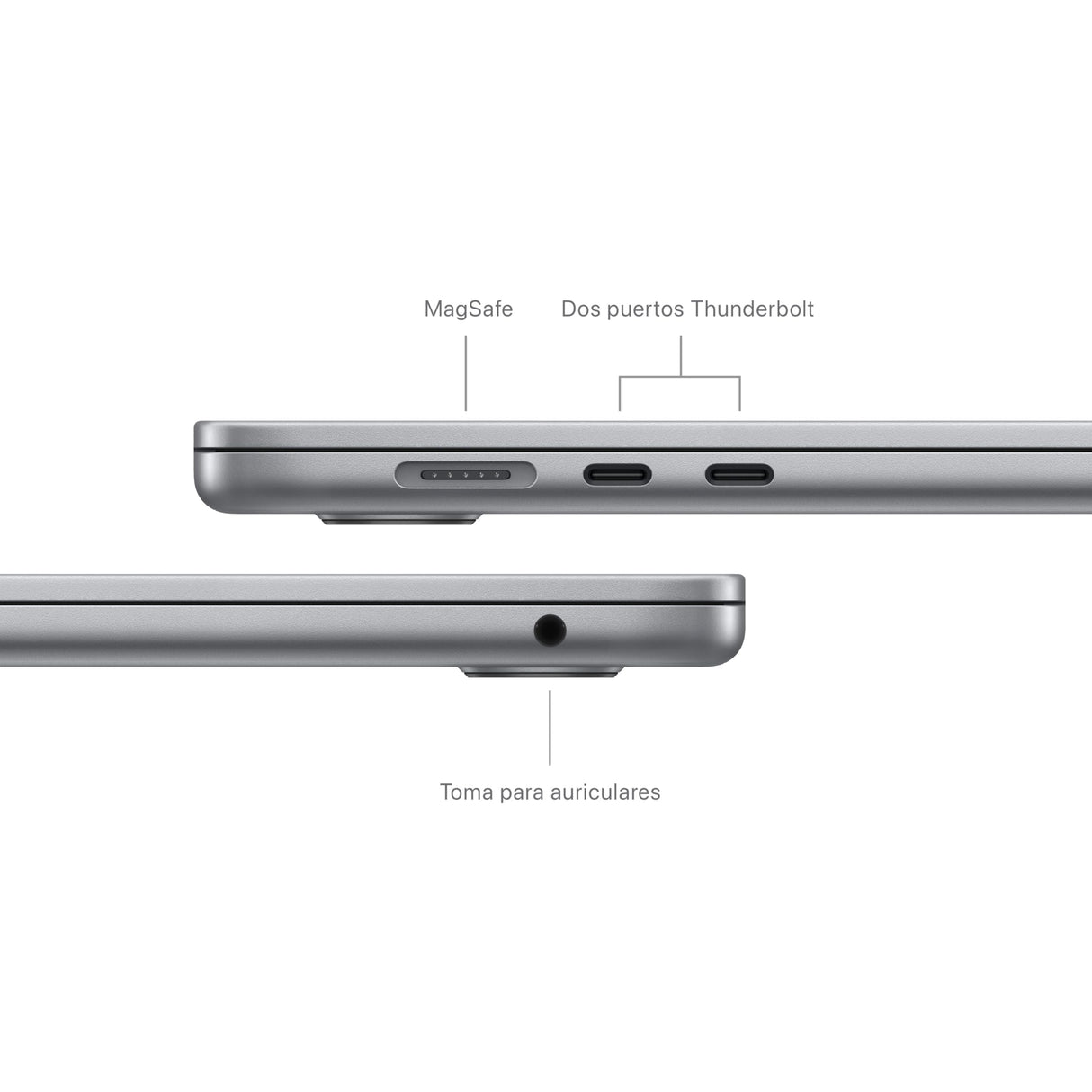 Apple 2024 MacBook Air de 15 Pulgadas con Chip M3 de Apple: Pantalla Liquid Retina de 15,3 Pulgadas, 16 GB de Memoria unificada, SSD de 512 GB, cámara FaceTime HD a 1080p, Touch ID, Gris Espacial
