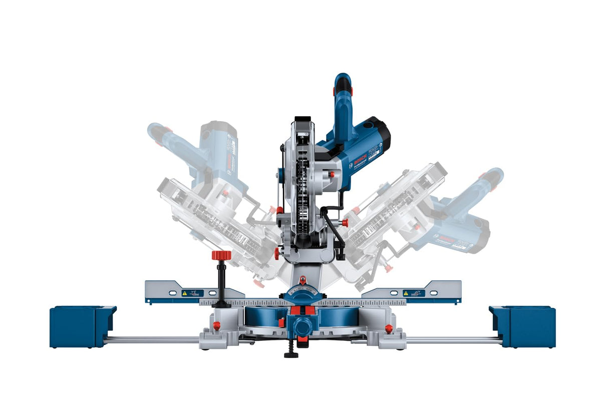 Bosch Professional ingletadora telescópica GCM 305-216 D (cortes hasta 66 x 305 mm, incl. 1 disco de sierra, 2 soportes de pieza, saco para polvo, mordaza)