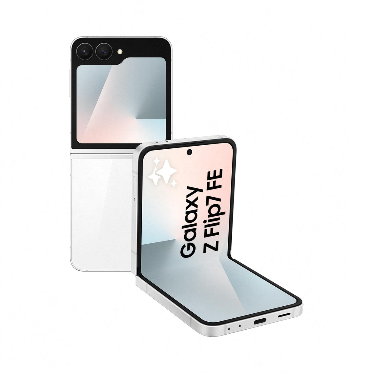 Samsung Galaxy Z Flip7 FE 256GB - Teléfono con IA, Diseño Plegable, Pantalla Frontal Amplia, Cámara 50MP, Memoria 8GB, Batería 4000 mAh, Garantía 3 Años + 1 año Extra, Blanco (Versión Española)