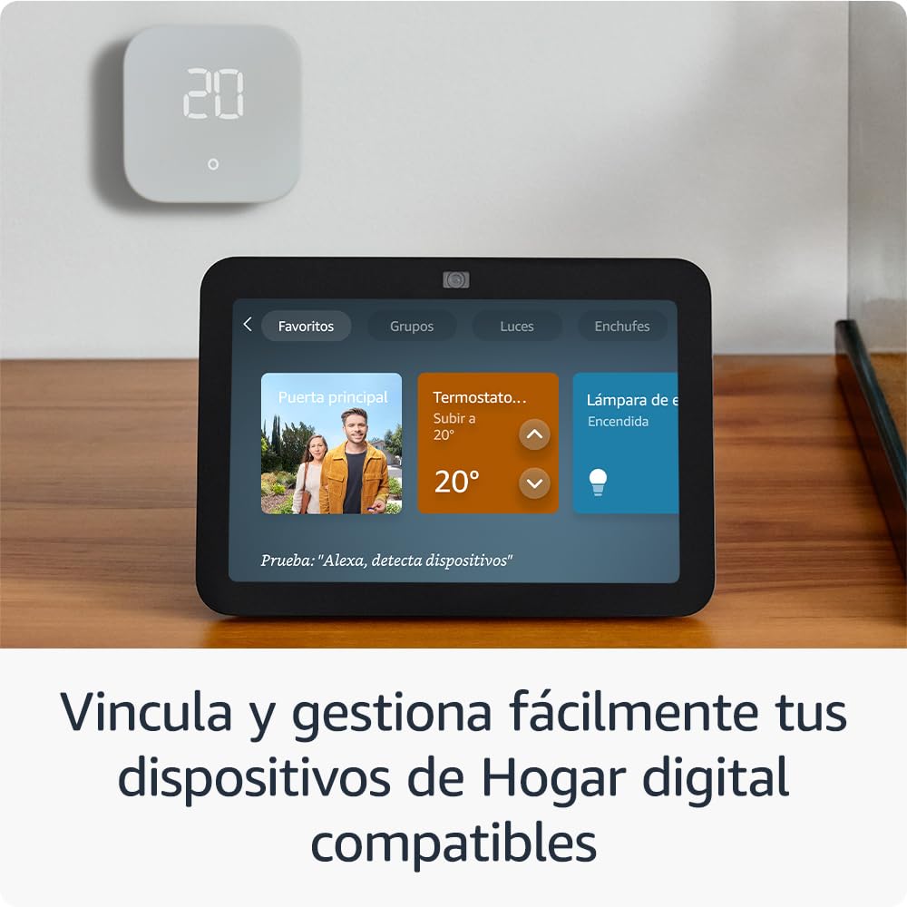 Echo Show 8 (Última generación) | Pantalla táctil inteligente de alta definición con audio espacial, controlador de Hogar digital y Alexa | Antracita