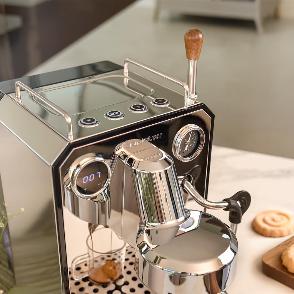 Cecotec Cafetera Express Barista Baristeo Intima, Cafetera Espresso Barista Profesional, Sistema de Pre-Infusión, Bomba de 15 Bares, Fácil Llenado, Depósito de 1,7L y Bandeja Calienta Tazas