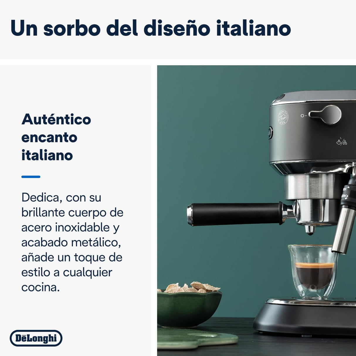 De'Longhi Dedica - Cafetera de Bomba de Acero Inoxidable para Café Molido o Monodosis, Cafetera para Espresso y Cappuccino, Depósito de 1.3 Litros, Sistema Anti-goteo, EC685.BK, Negro