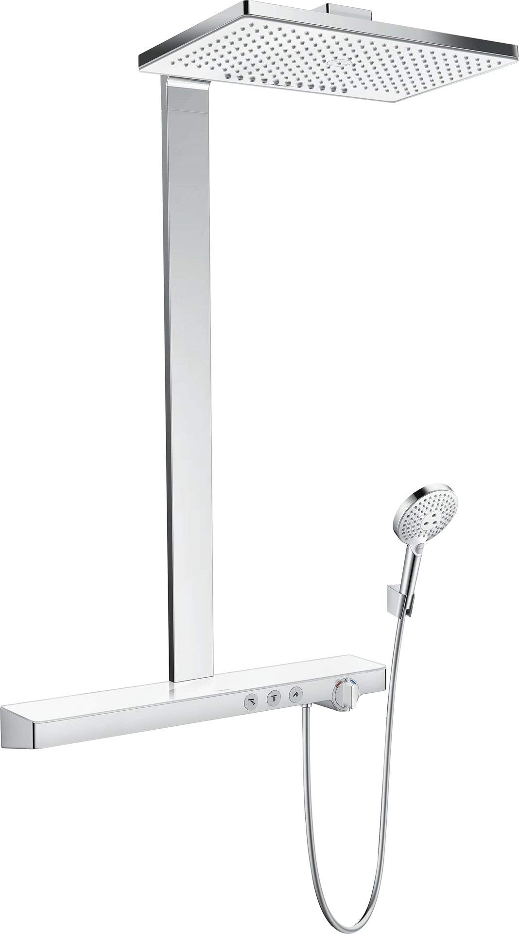 Hansgrohe 27109400 Rainmaker Select 460 columna de ducha, 4 tipos de chorro, blanco/cromo