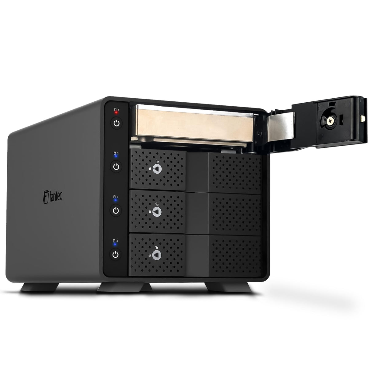 FANTEC 4X USB3.2 Gen2 Hard Disk Docking Station for 4X SATA 3.5/2.5 Inch SSDs and HDDs, Transfer Rates up to 10Gbit/Sec, no Tools Required, 2X USB Cable. Aluminum Enclosure Black