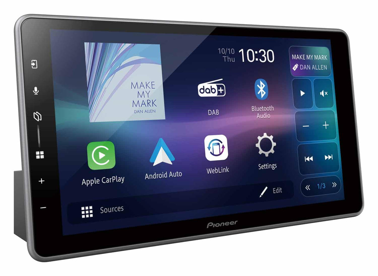 Pioneer SPH-DA97DAB-UNI Media Center 1DIN 9.0" Panel táctil capacitiva con WiFi, Bluetooth, Apple CarPlay, Android Auto y Dab+, Ecualizador gráfico de 13 Bandas