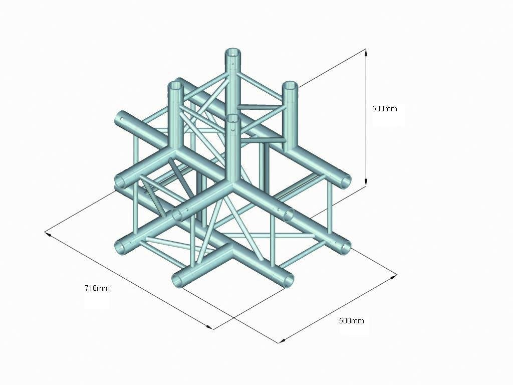 Alutruss 60306580 6082T-42 Quadlock T-piece (4-way)
