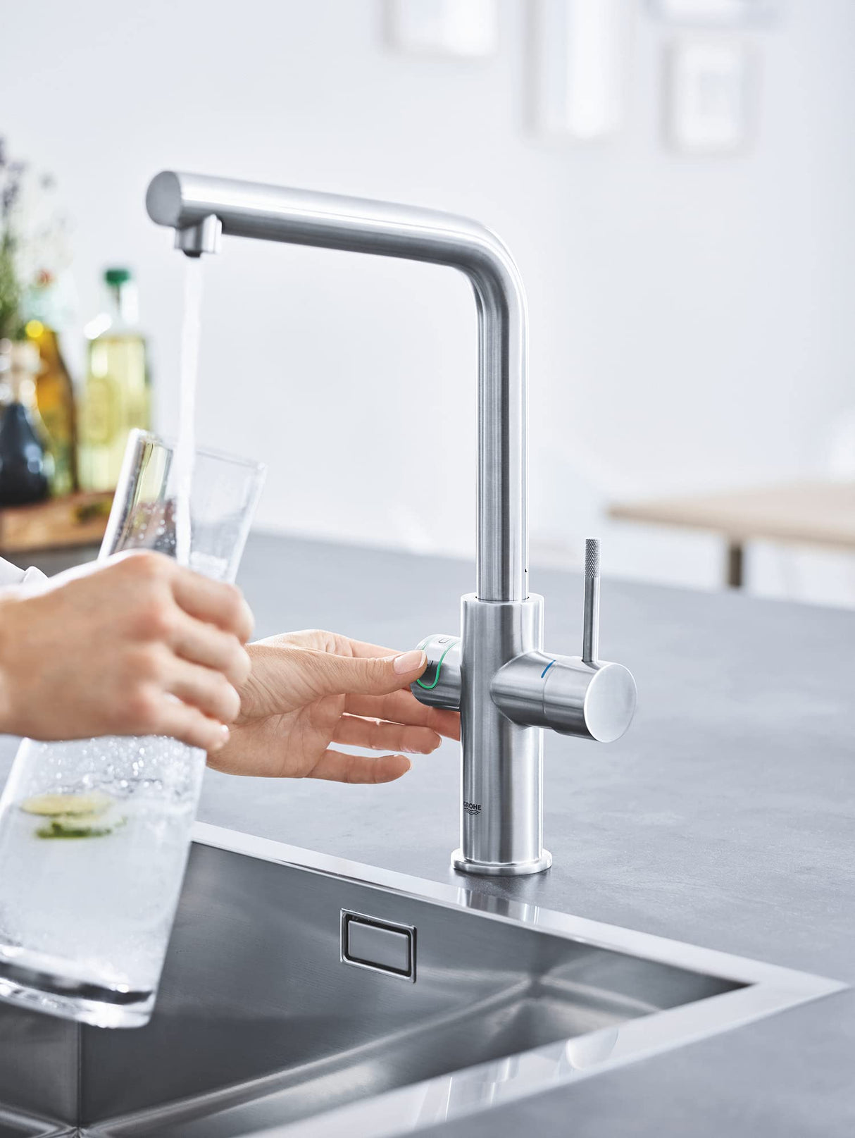 Grohe Blue Home Starter Kit - grifo de cocina con filtro de agua, caño en L (31454DC1)