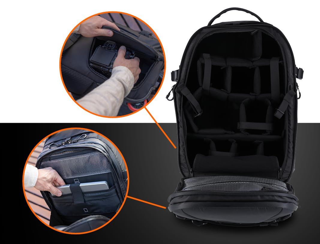 Rollei Fotoliner Ocean Pro Trolley | Mochila y Carrito 2 en 1 | Mucho Espacio de Almacenamiento para cámara y portátil | Material Reciclado sostenible | Protección antirrobo y protección contra la
