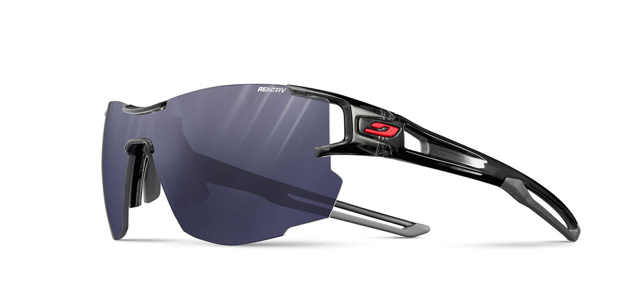 Julbo Aerolite Gafas DE Sol, Shiny TRANSLUCIDO Gris/Negro, Talla única Unisex Adulto