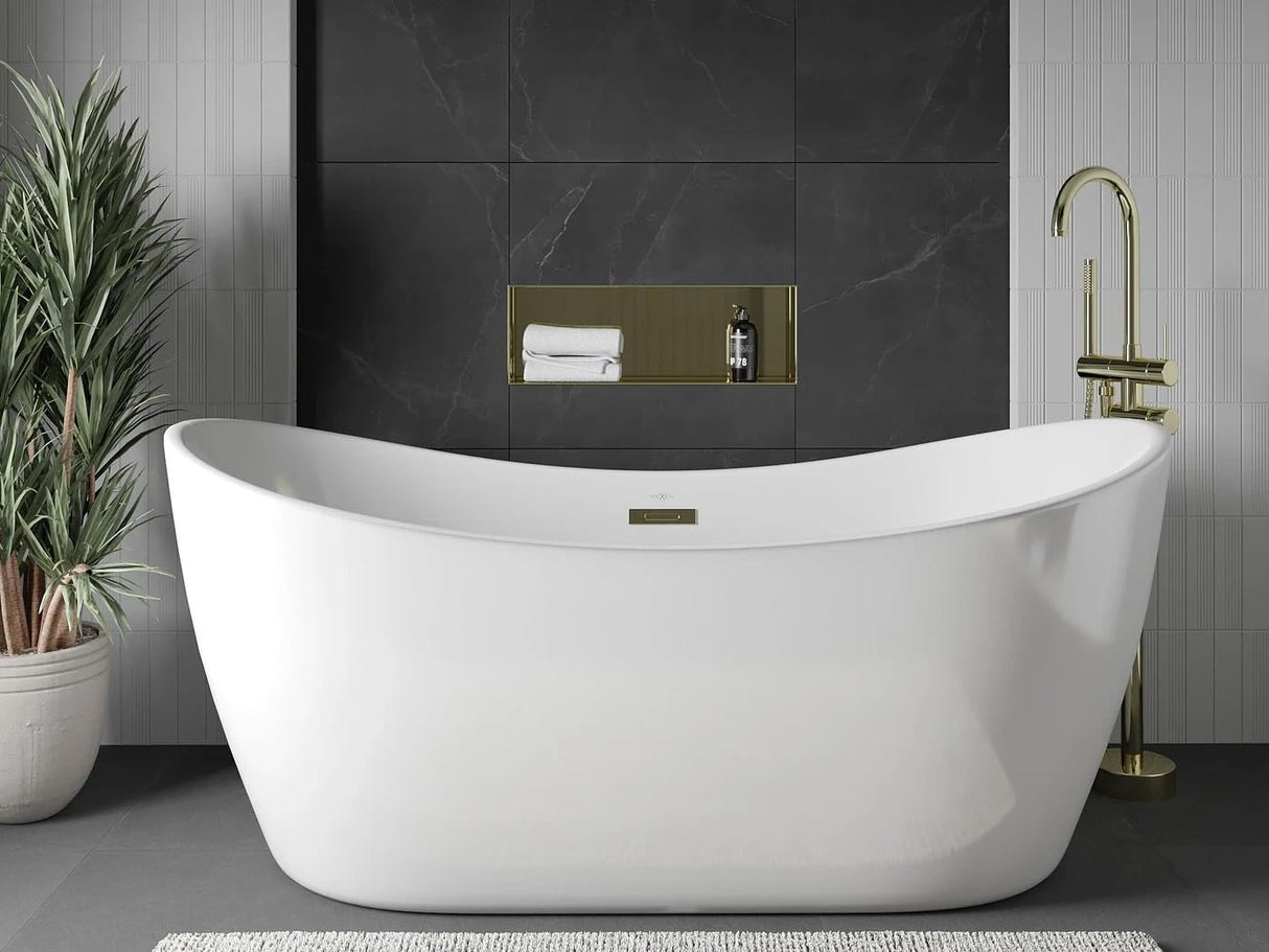 Mexen Estante Empotrado sin Collar 60x20 cm de Acero Inoxidable X-Wall-NR - Oro - 1951602010