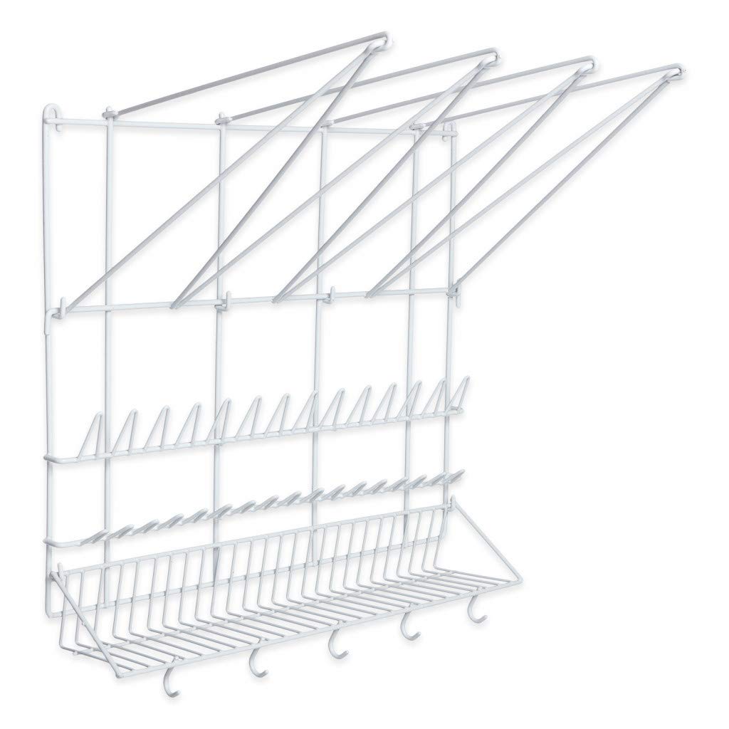 Colgador de pared (acero inoxidable) para manga pastelera, boquillas y utensilios de cocina.