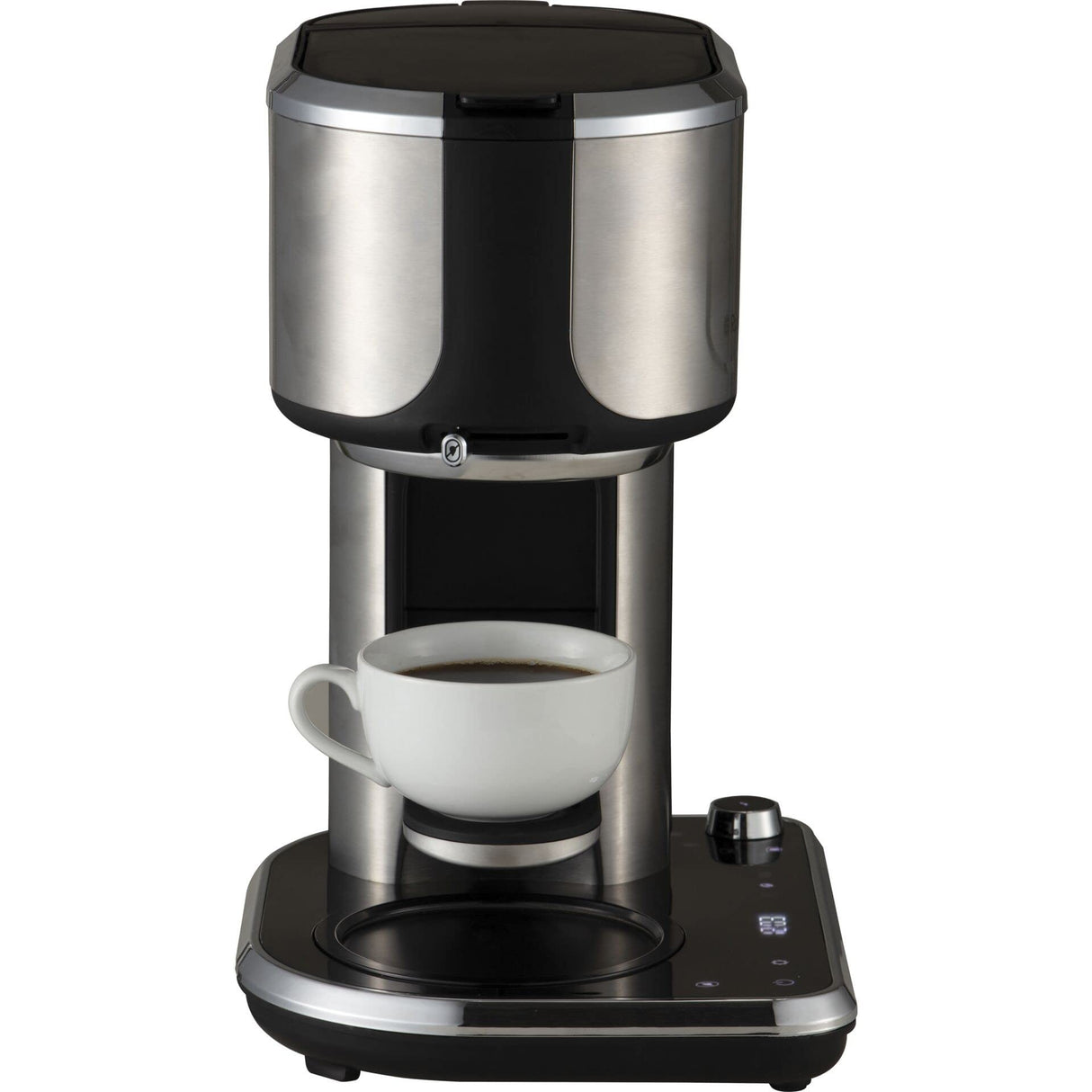 Russell Hobbs Cafetera de Goteo Attentiv, Jarra Cristal 1,25L, Filtro Extraíble, Táctil, Dispensación Automática, Vaporizador Leche, Cuchara Medidora, Programable, Acero Inoxidable, Plata - 26230-56