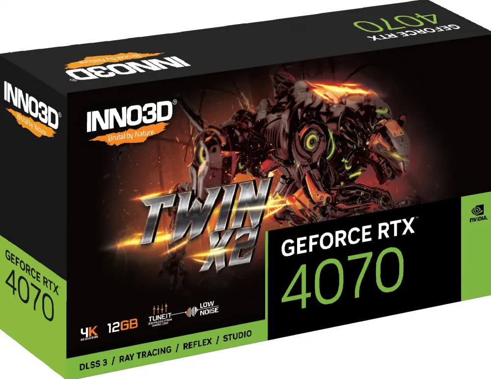 Inno3D N40702-126X-185252N carte graphique NVIDIA GeForce RTX 4070 12 Go GDDR6X