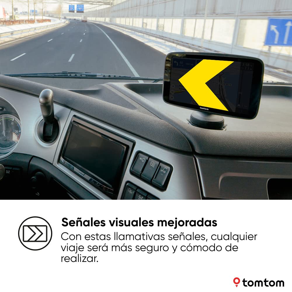 TomTom GPS para camión GO Expert Plus Premium Pack (Pantalla HD 7", rutas vehículos Grandes/PDI, TomTom Traffic, mapas del Mundo, avisos de restricciones, señales visuales, USB-C)