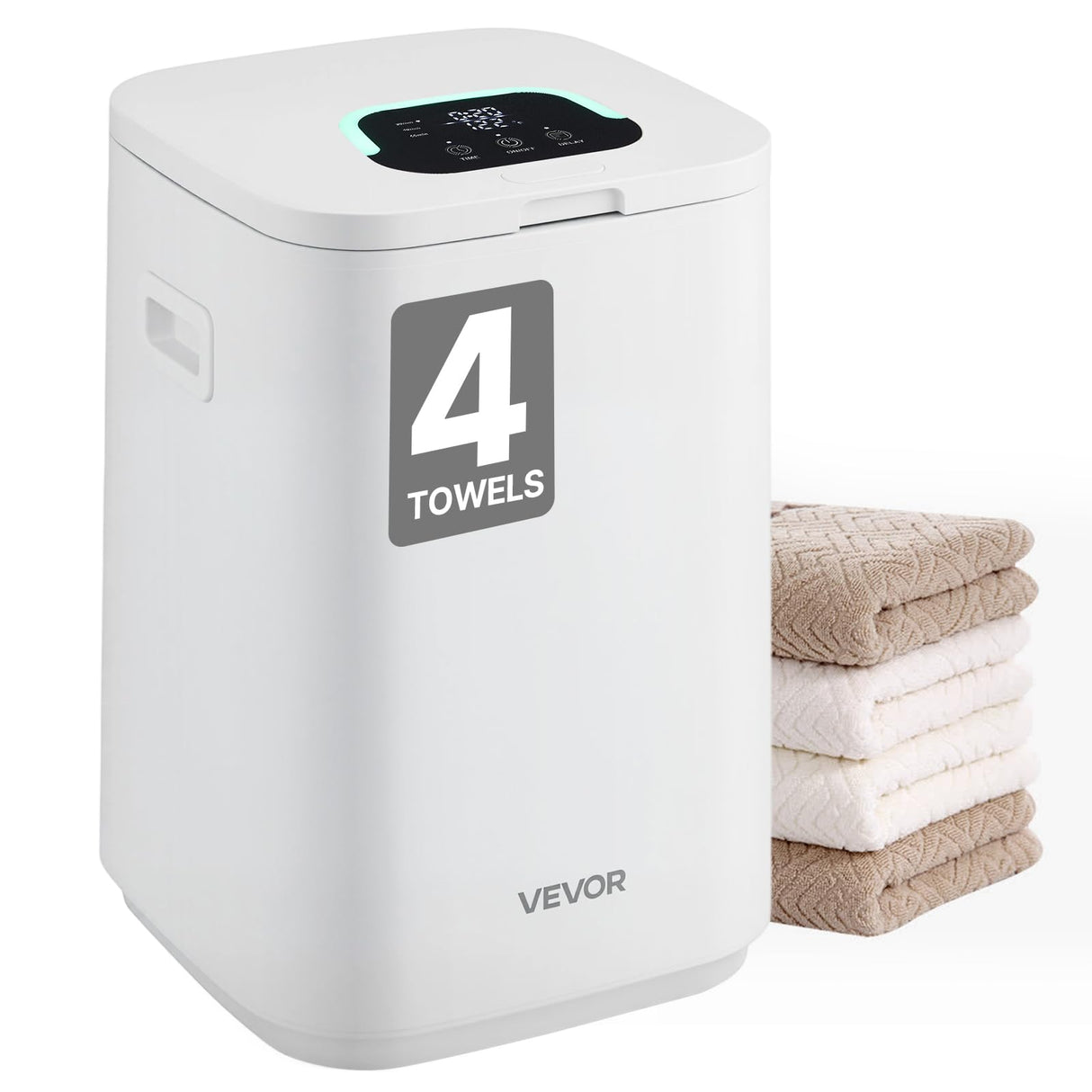VEVOR Calentador de Toallas 20 L con Pantalla LED Calentador de Mantas Temporizador Ajuste de Temperatura Apagado Automático Cierre de Seguridad Secador de Toallas para SPA, Hogar, Baño, Blanco