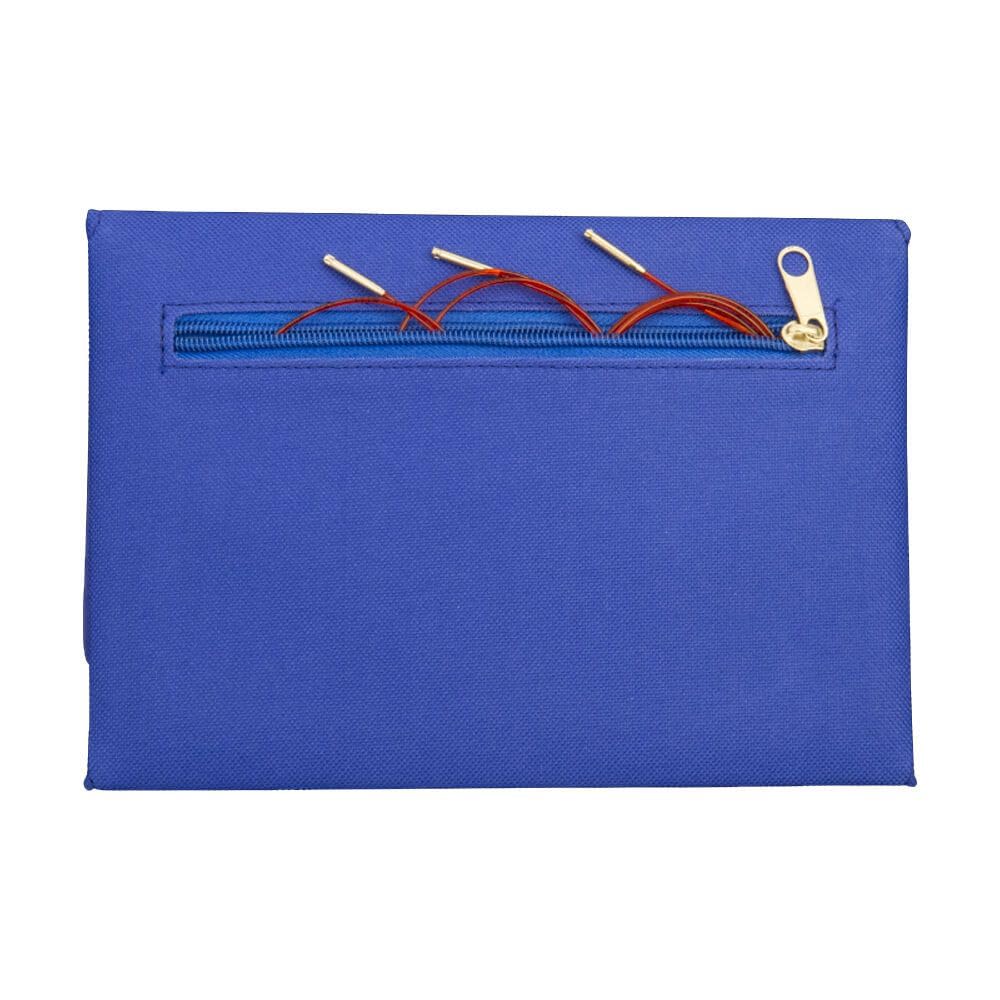 Addi Punta Larga de Encaje Click Novel Long Needle Case, Metal, Red/Blue/Silver, Talla única
