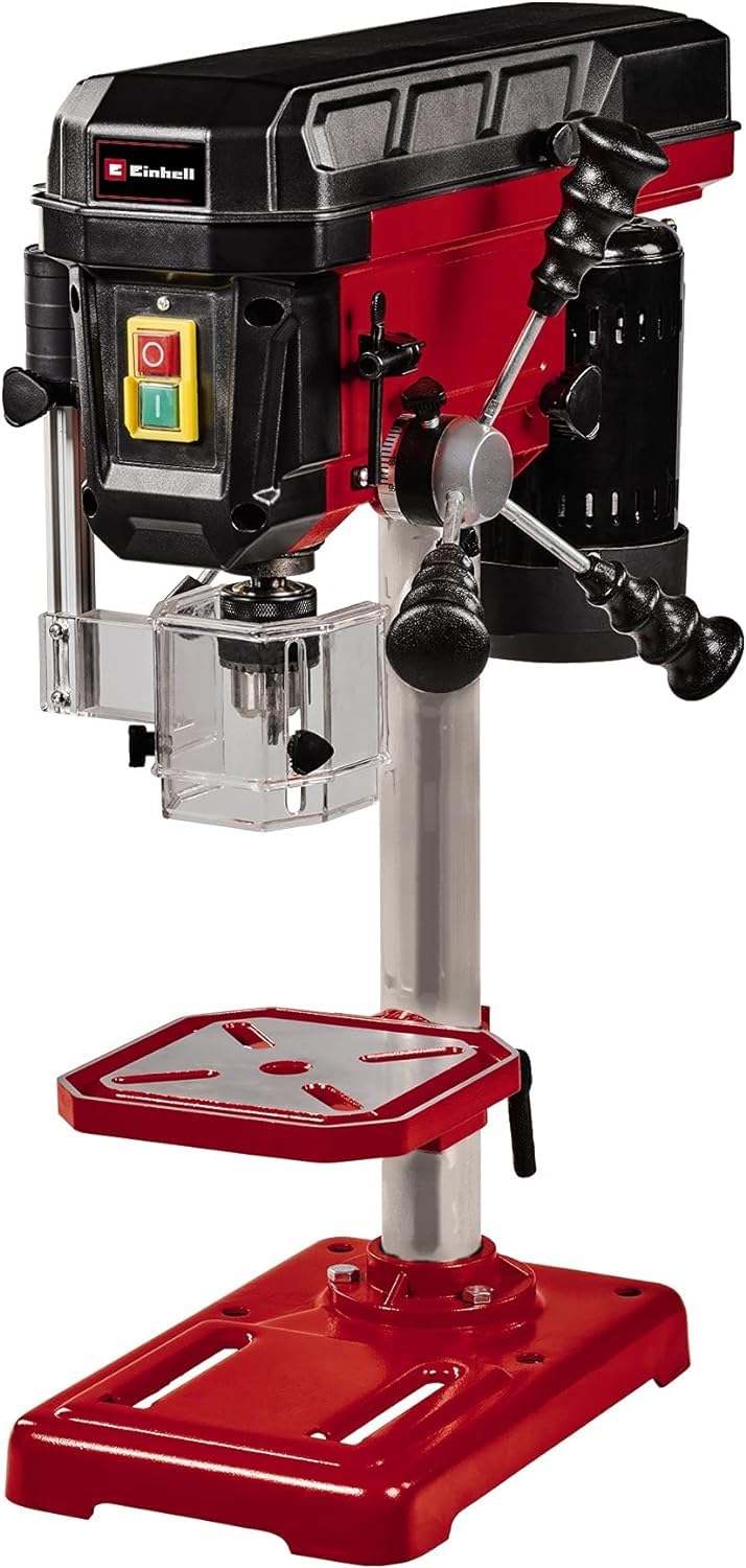 Einhell Taladradora de columna TC-BD 500 (500 W, hasta 2410 rpm, 9 niveles, profundidad máx. 50 mm, tope de profundidad ajustable, mesa de taladrado basculante/giratoria y regulable en altura)