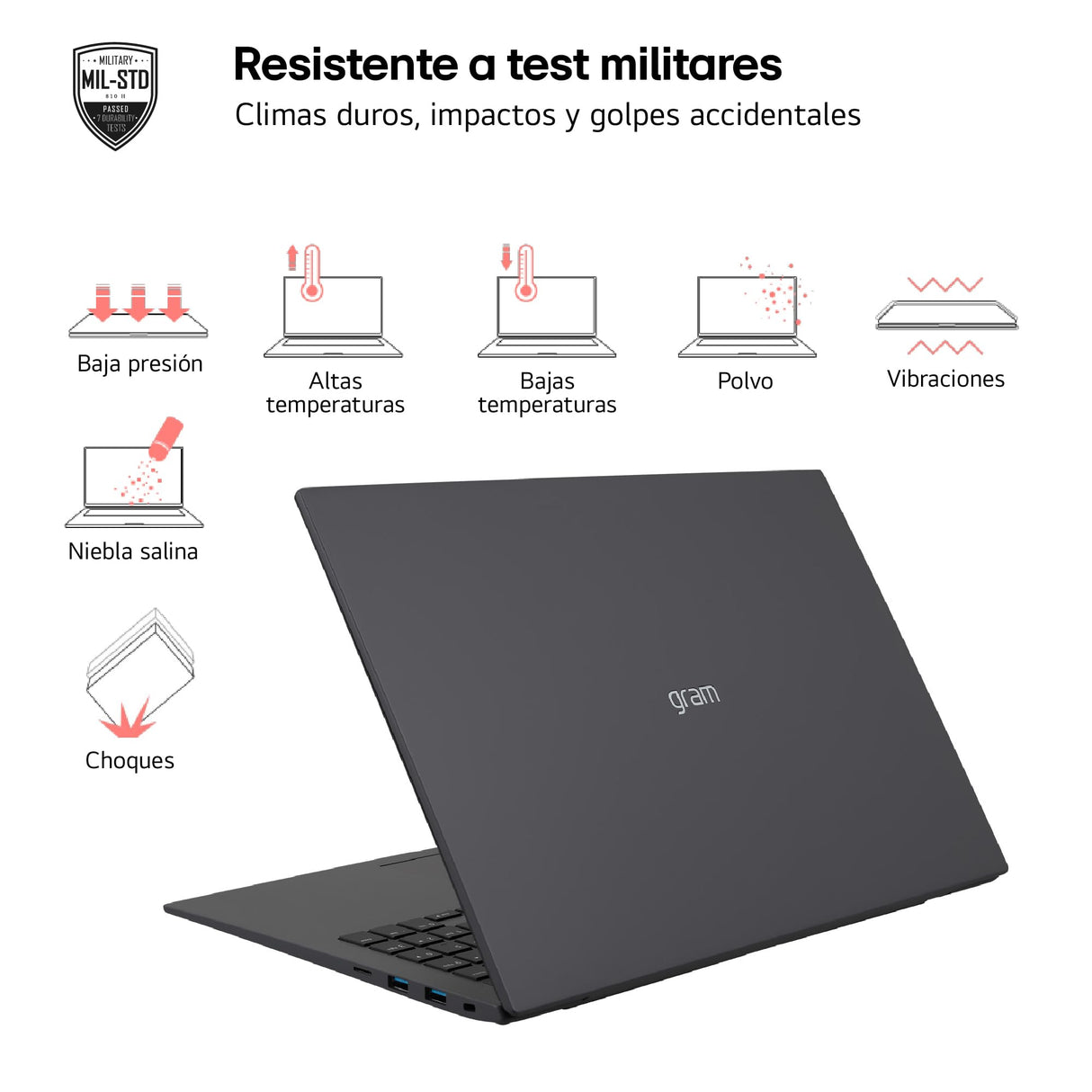 LG Gram 16Z90S-G.AD76B - Portátil Ultraligero de 40.6 cm (16") 2560x1600, Panel IPS Antirreflejo, Intel Core Ultra 7, 32 GB RAM, 512GB SSD, 1.199 g, Batería 24.5 horas, Windows 11 Home, Gris Carbón
