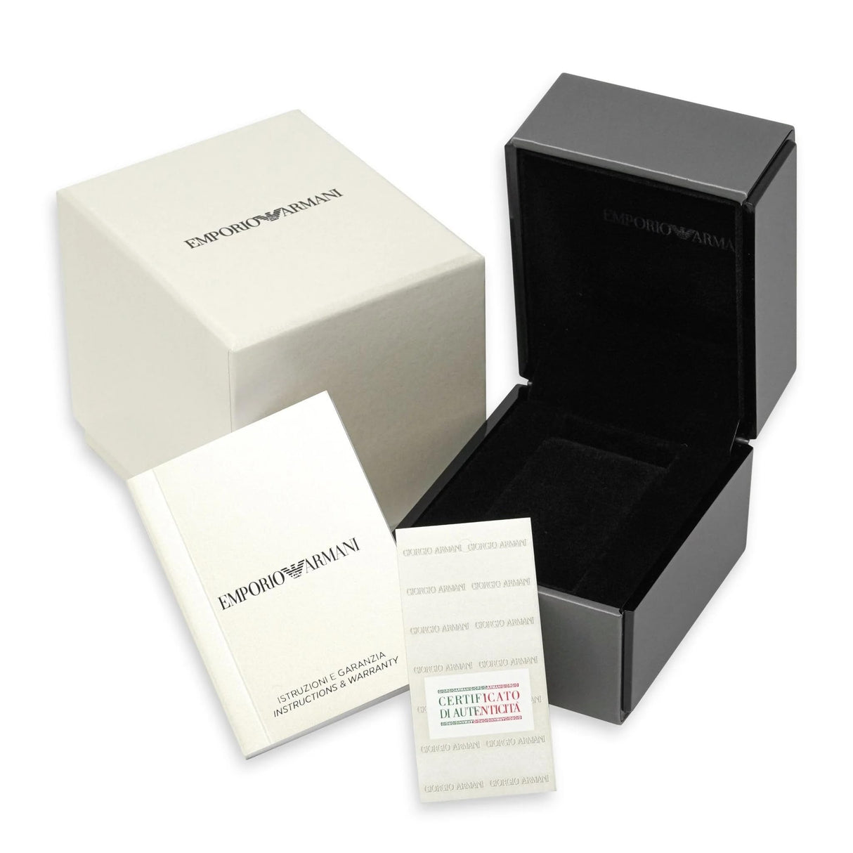 Emporio Armani Reloj Hombre, Movimiento cronógrafo de cuarzo, caja de 46mm Plata / Acero inoxidable con correa de piel, AR1807, Blanco hueso y tono plata