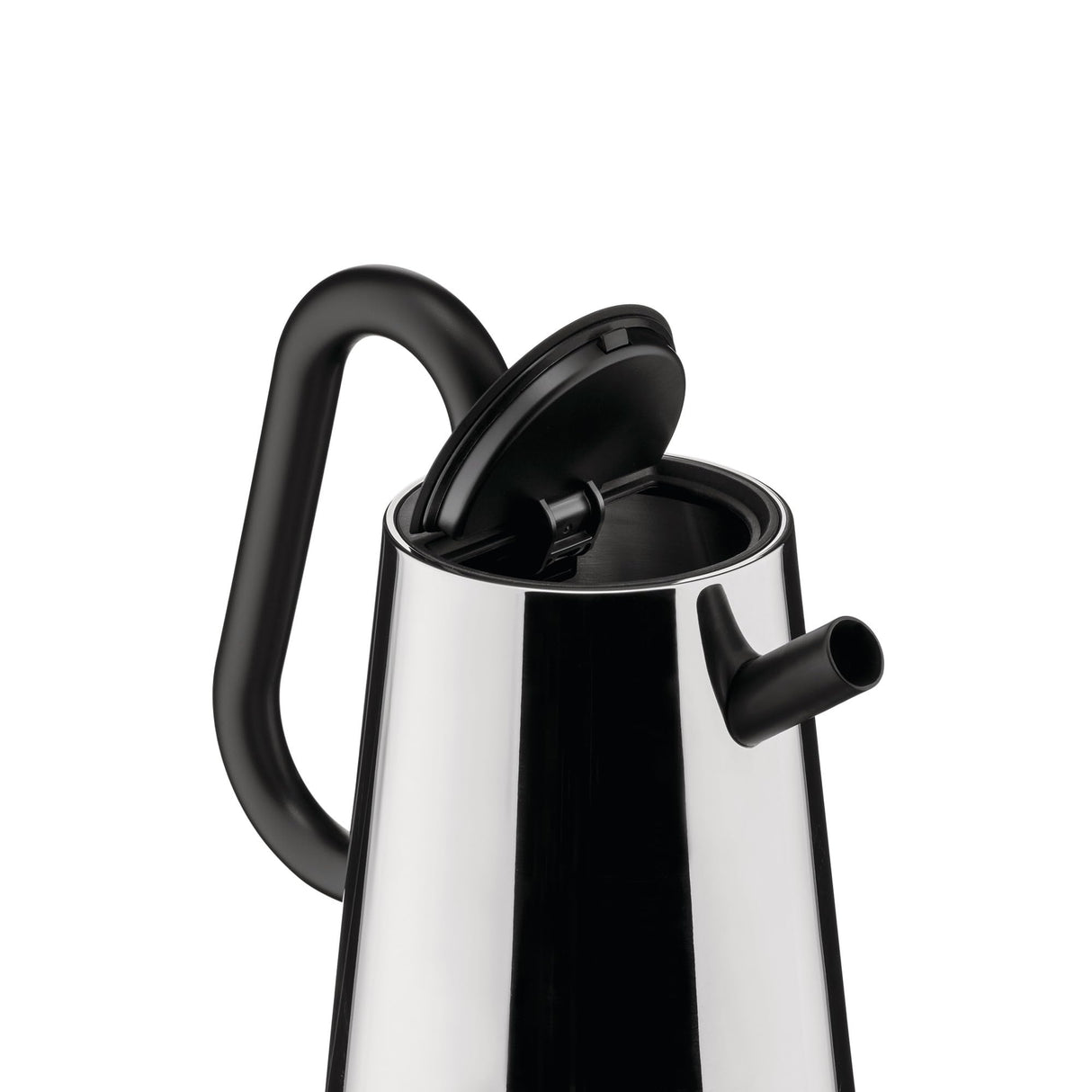 Alessi Toru NE01 B, Hervidor Eléctrico de Diseño, en Acero Inoxidable 18/10 y Resina Termoplástica, Enchufe Europeo, 2400 W, 170 cl, Negro