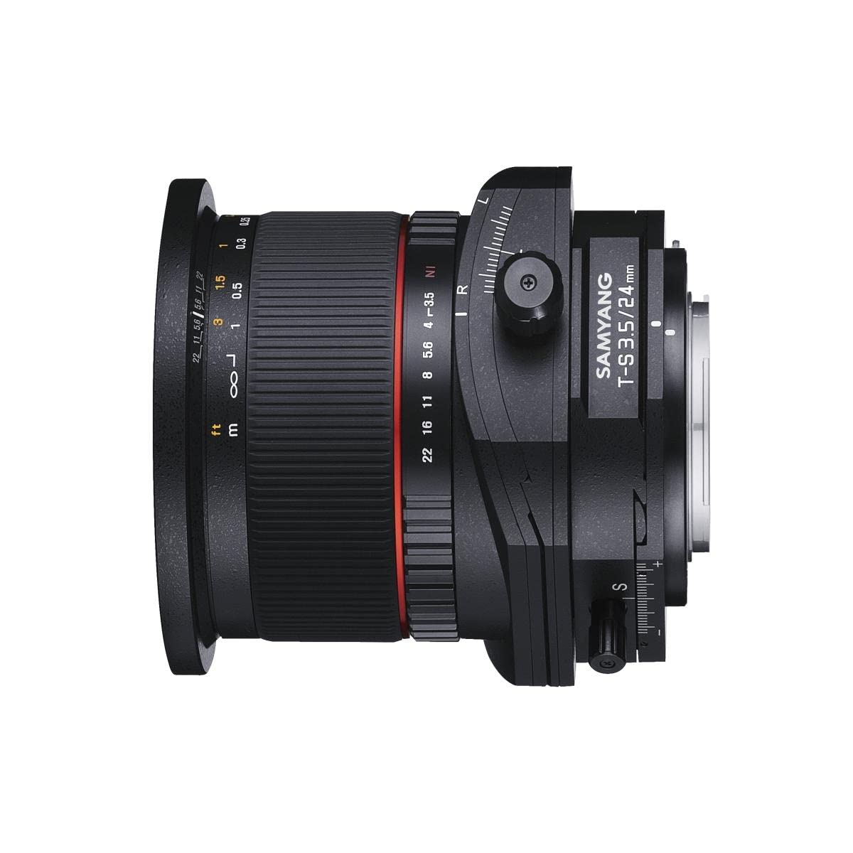 Samyang F1110904101 - Objetivo fotográfico DSLR para Pentax (Distancia Focal Fija 24mm, Apertura f/3.5-22 T/S ED AS UMC, diámetro Filtro: 82mm), Negro