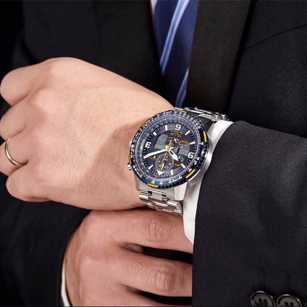 Citizen Reloj Analógico-Digital para Hombres de Cuarzo japonés con Correa en Acero Inoxidable JY8078-52L